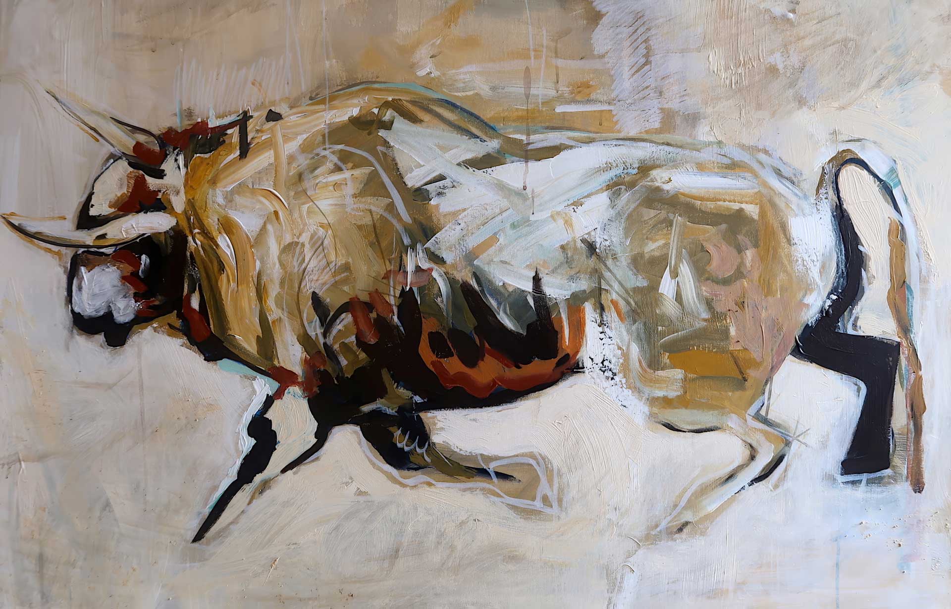 Stefanie Hudspeth - Arena I, akril i kombinirana tehnika na platnu, 2022., DLightful galerija / Arena I, acrylic and mixed media on canvas, 2022, DLightful Gallery